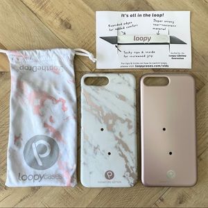 2 Loopy Cases iPhone 7/8 Plus in Rose Gold/Marble